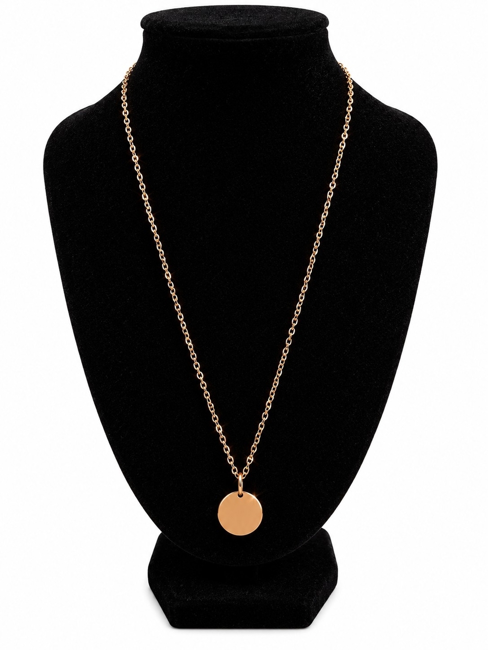 Gold Tone Disc Pendant Long Necklace - Women Jewelry